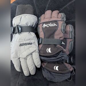 Youth Size Small Winter Gloves 2 pairs Gray Gordini & Au Clair Black NWOT